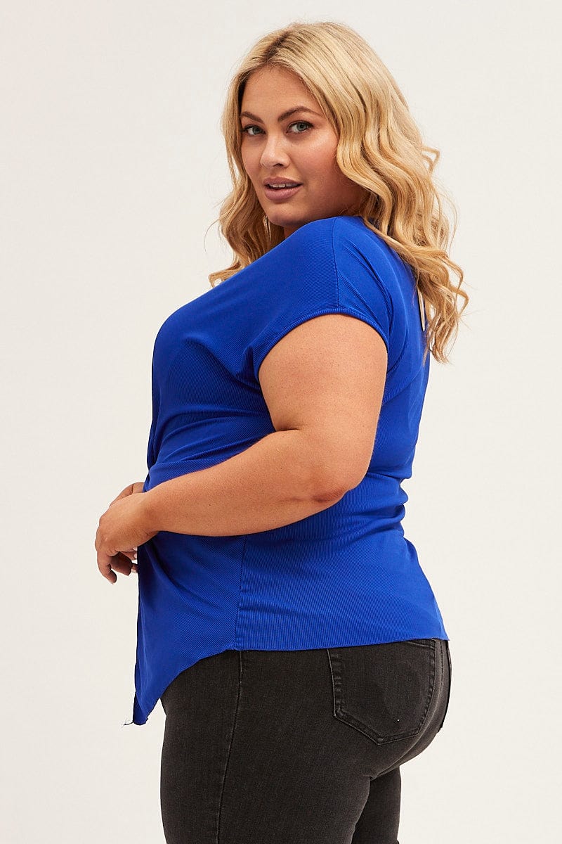Blue Twist Top Short Sleeve - Image 4