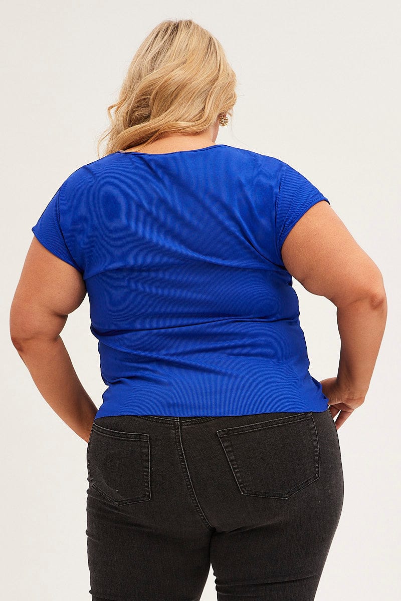 Blue Twist Top Short Sleeve - Image 5
