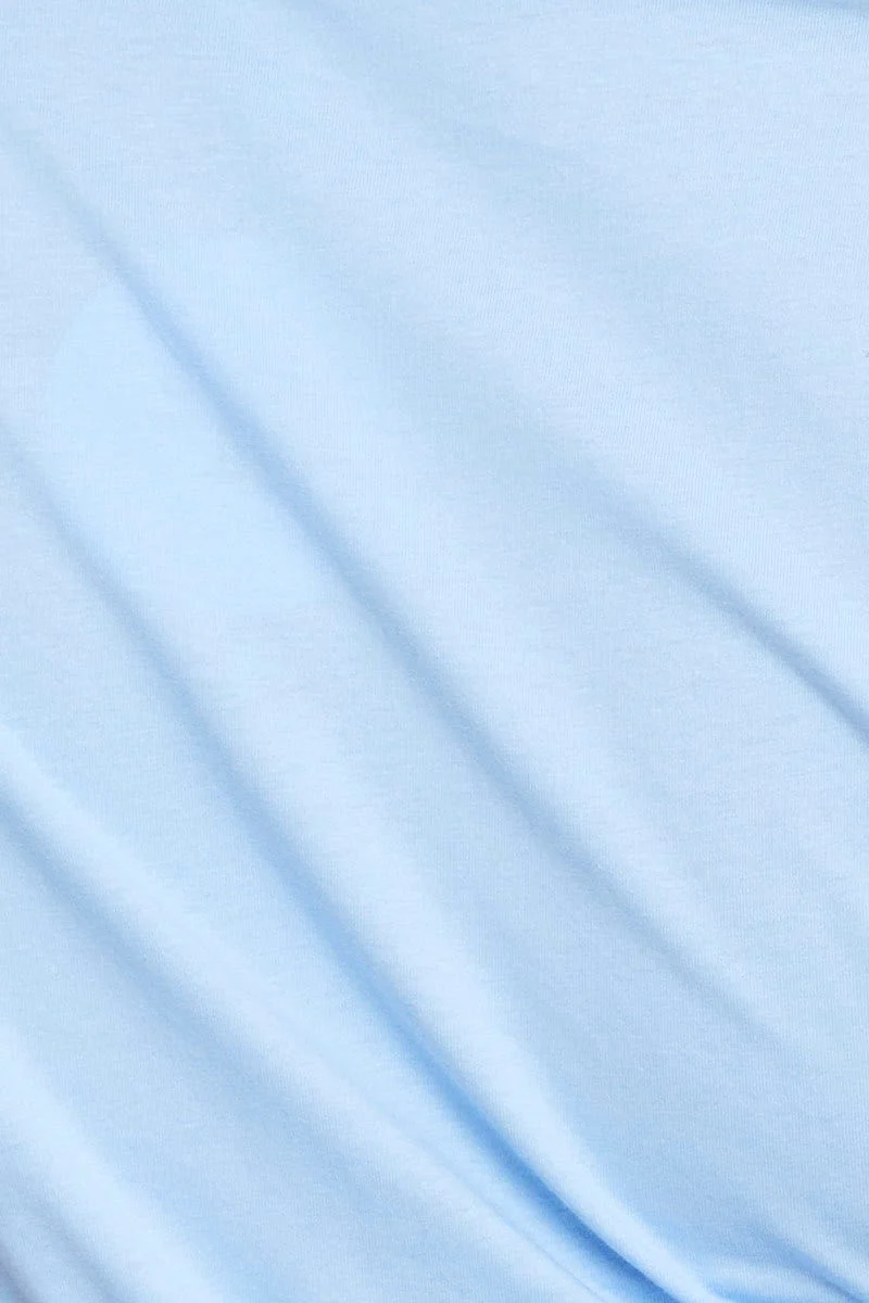 Blue Wrap Top Short Sleeve - Image 6