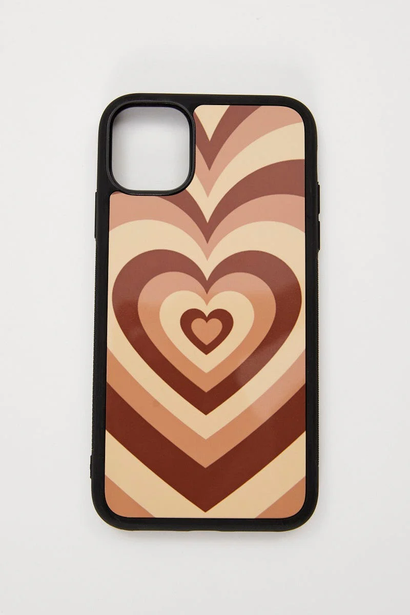 Brown Abstract Heart Phone Cover I Phone 11