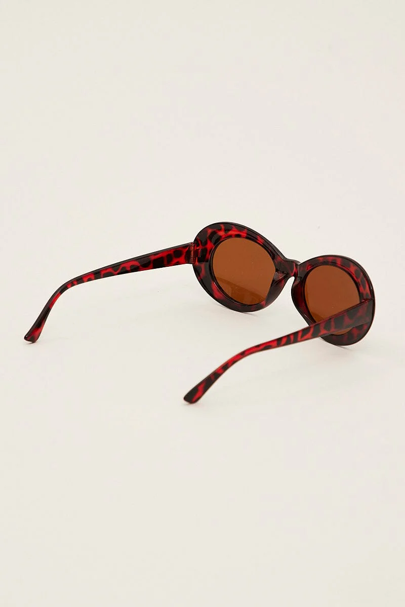 Brown Animal Print Fashion Sunglasses - Image 3