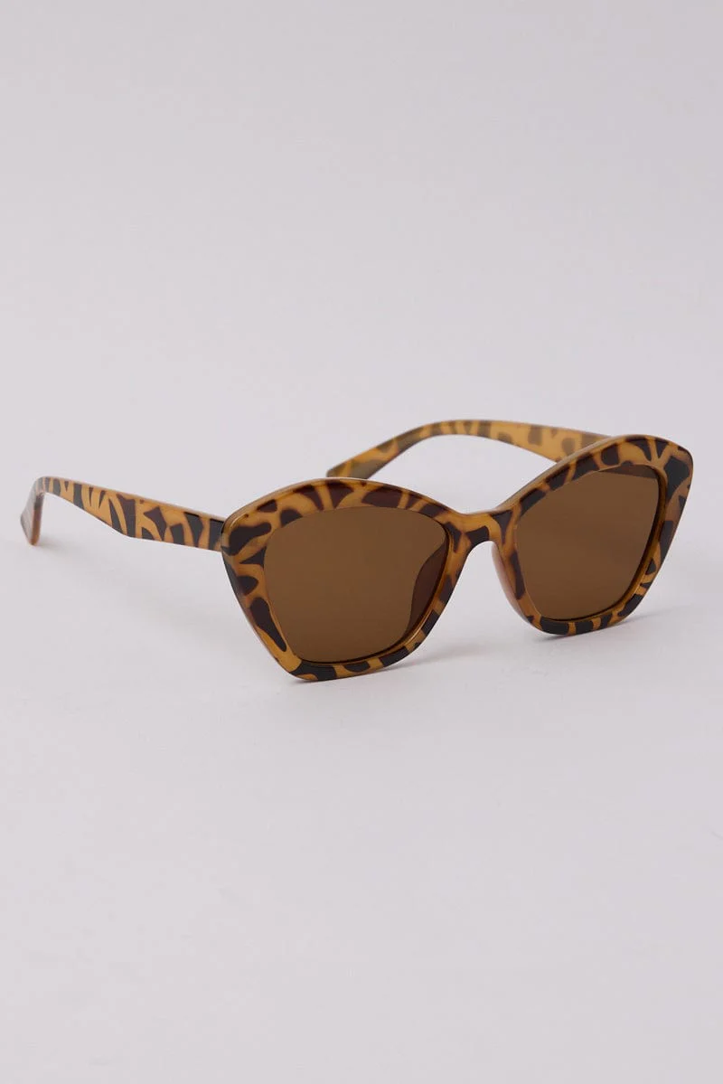 Brown Animal Print Fashion Sunglasses