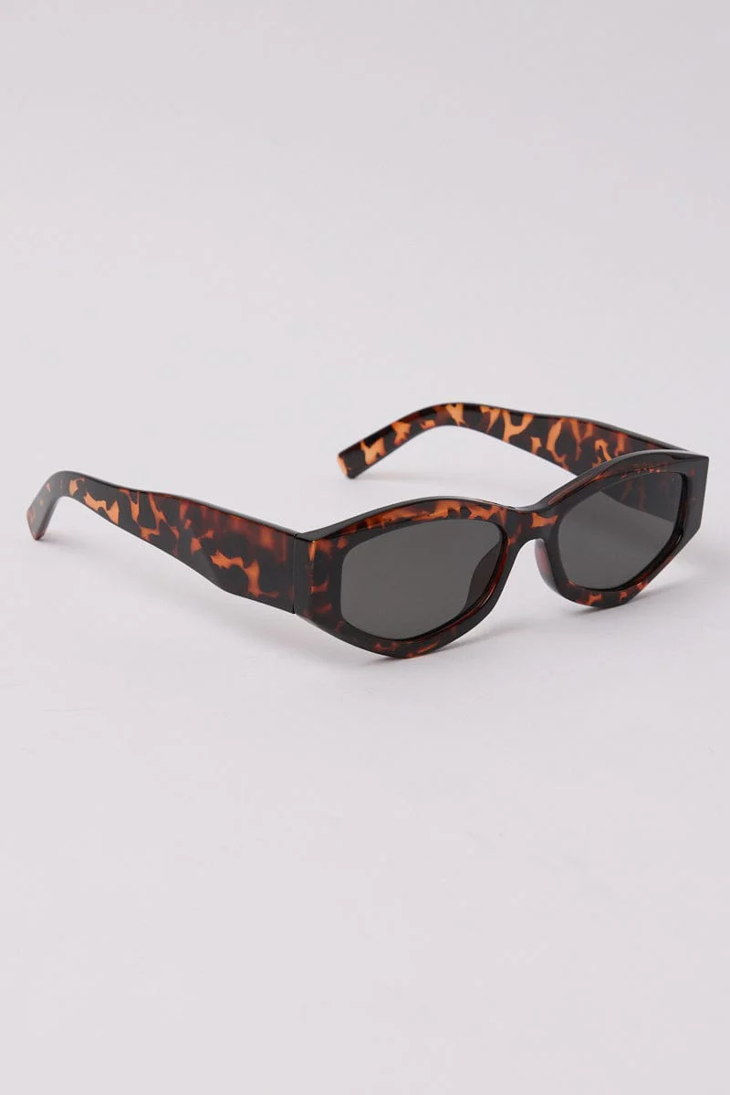 Brown Animal Print Fashion Sunglasses
