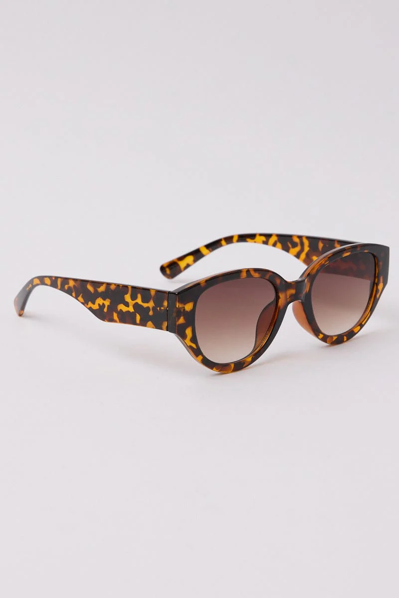 Brown Animal Print Fashion Sunglasses