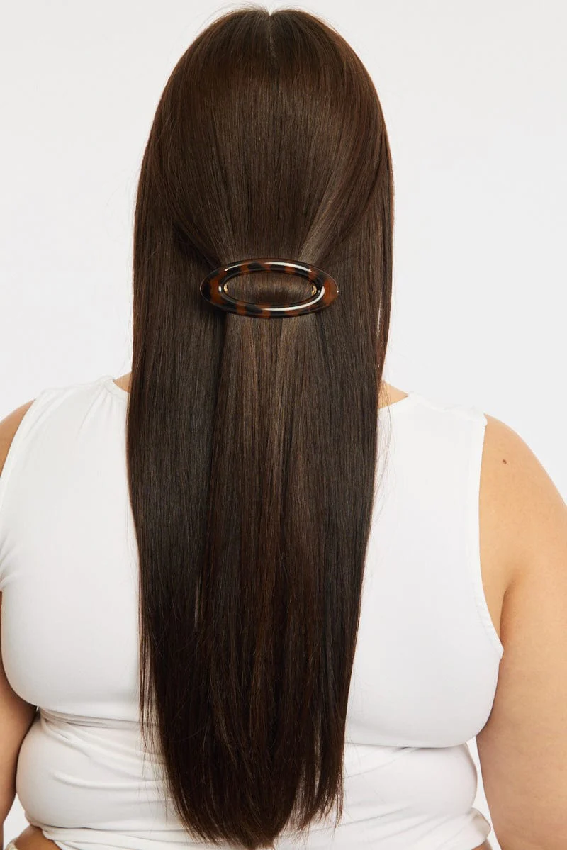 Brown Animal Print Hair Barrette