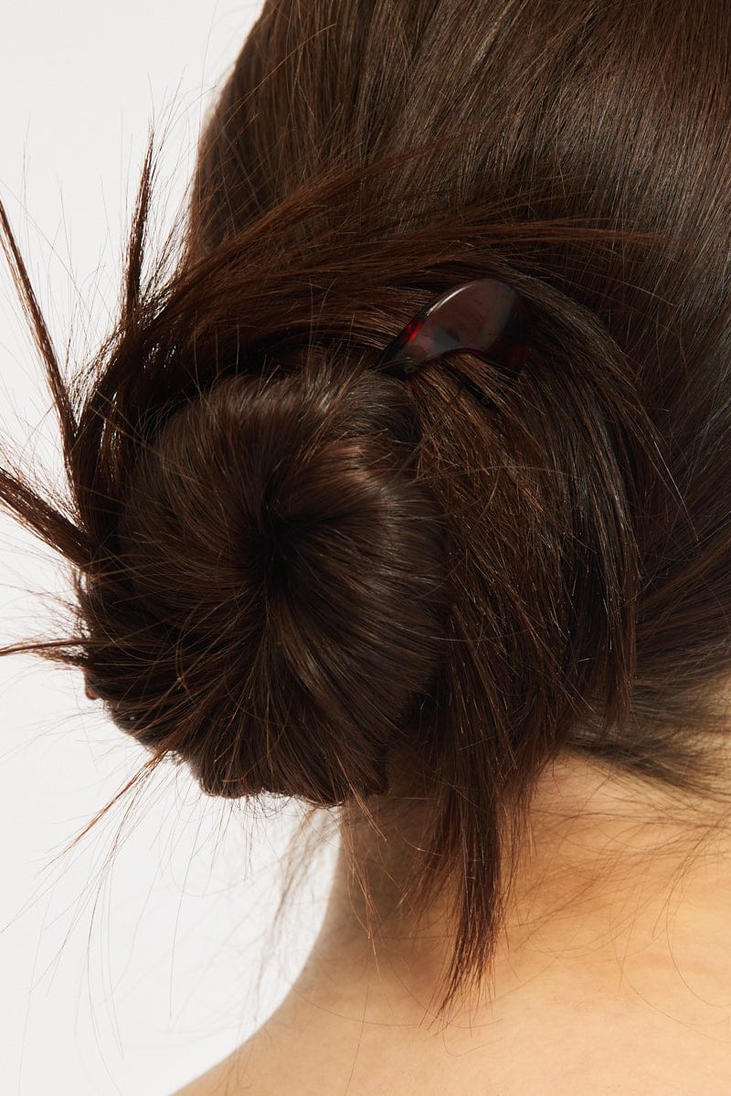 Brown Animal Print Tortie Hair Pin - Image 3