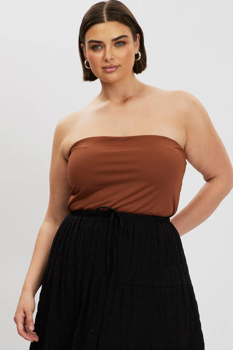 Brown Bandeau Top - Image 3