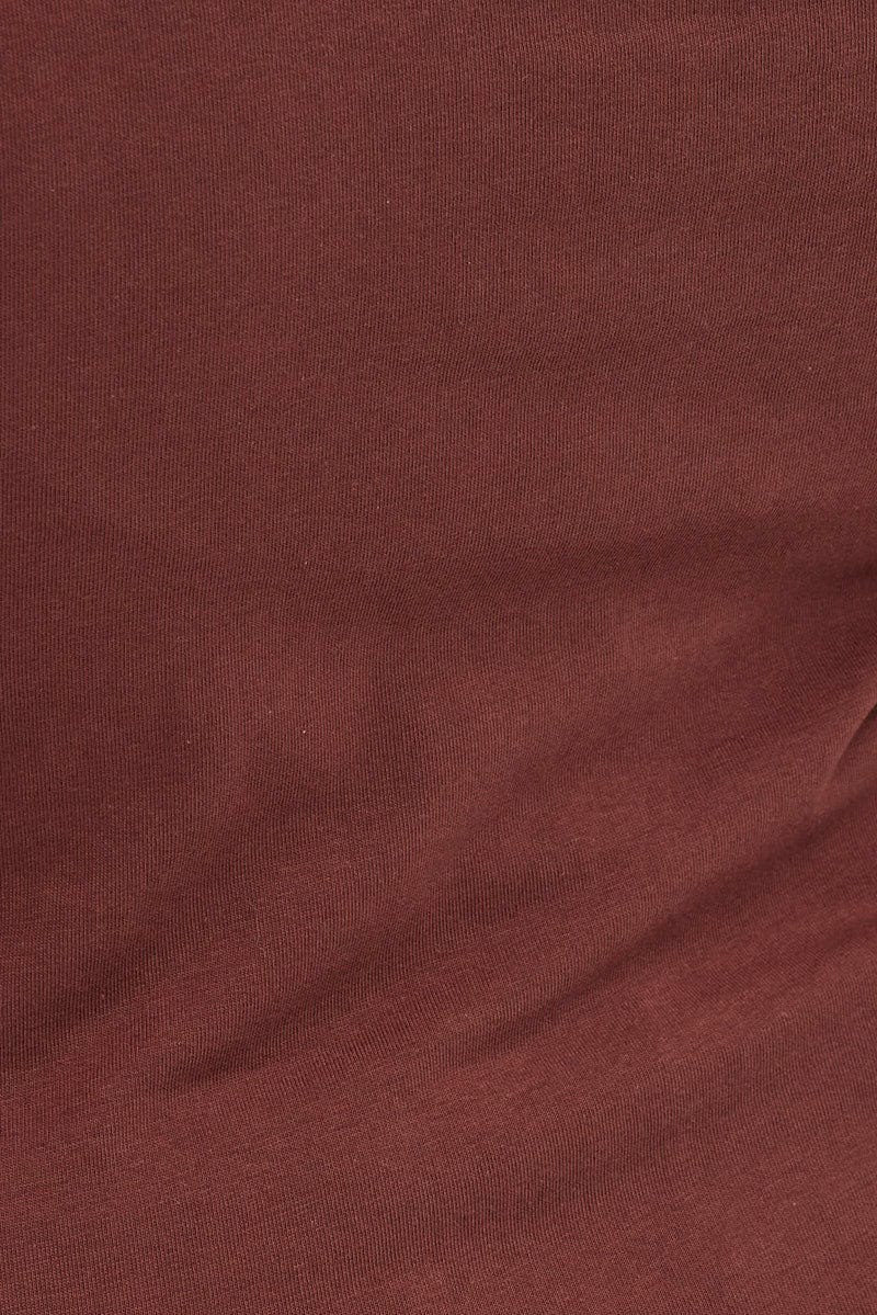 Brown Bardot Top Short Sleeve - Image 6