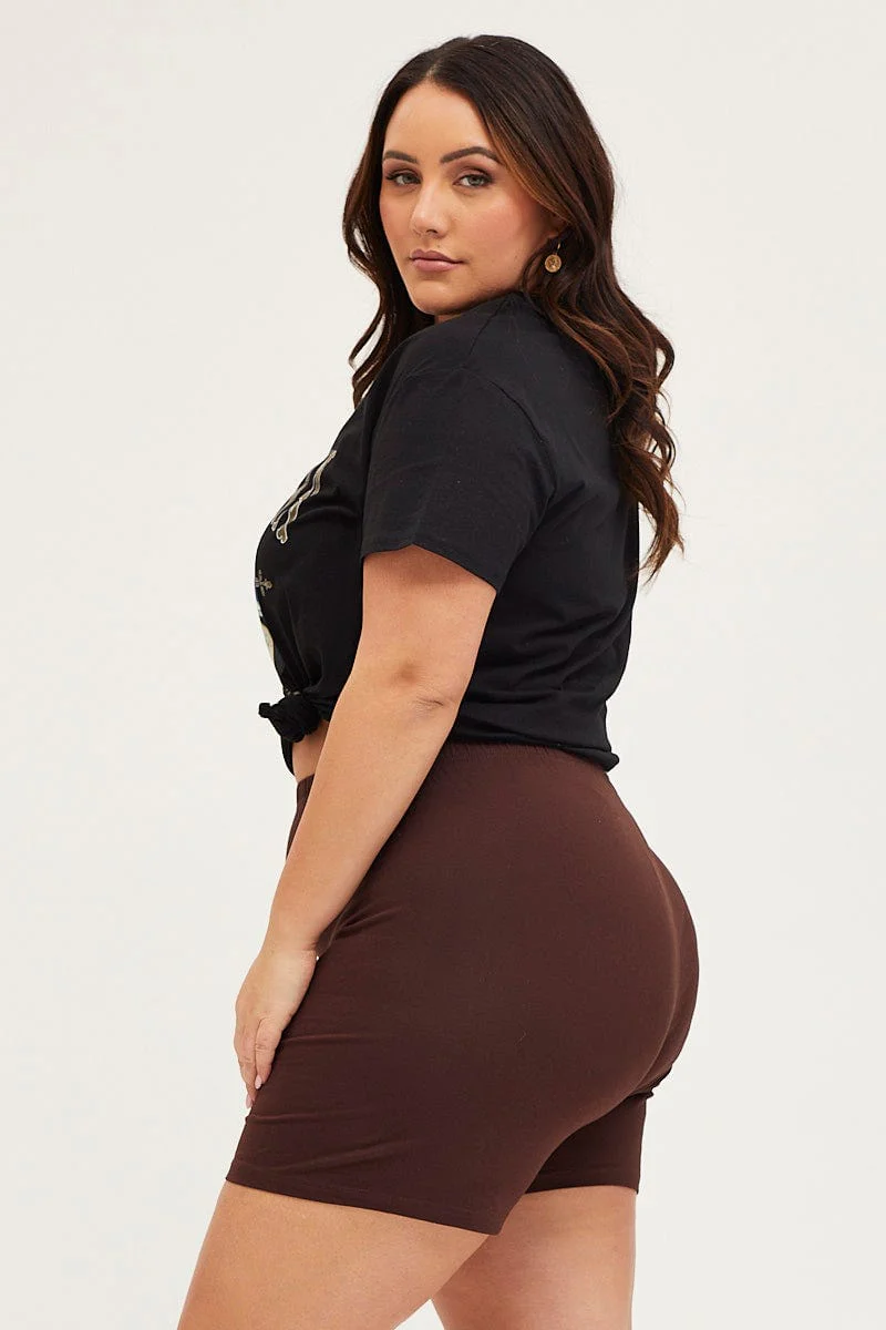 Brown Bike Shorts Cotton - Image 4