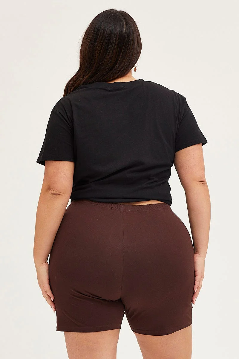 Brown Bike Shorts Cotton - Image 5