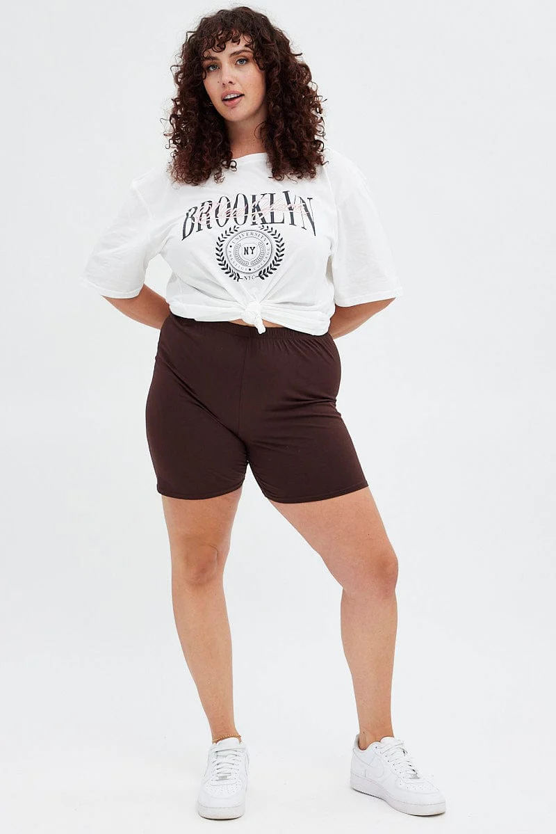 Brown Bike Shorts Cotton - Image 3