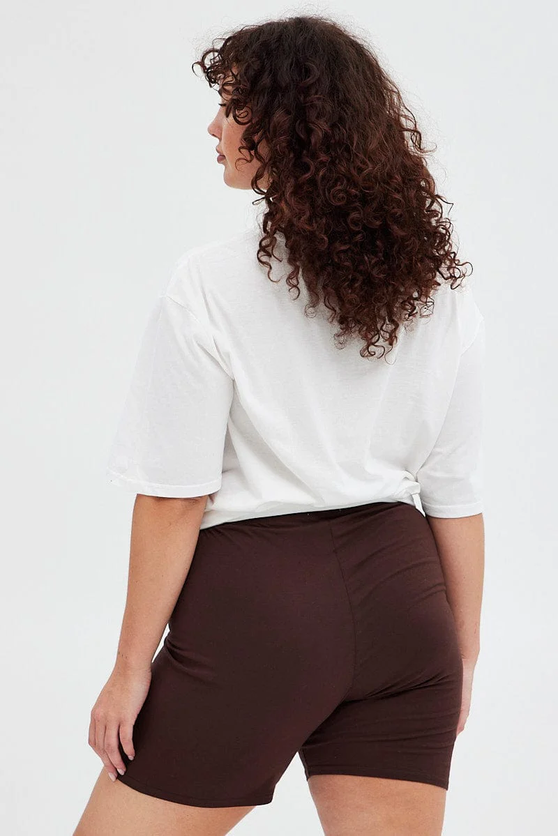 Brown Bike Shorts Cotton - Image 5