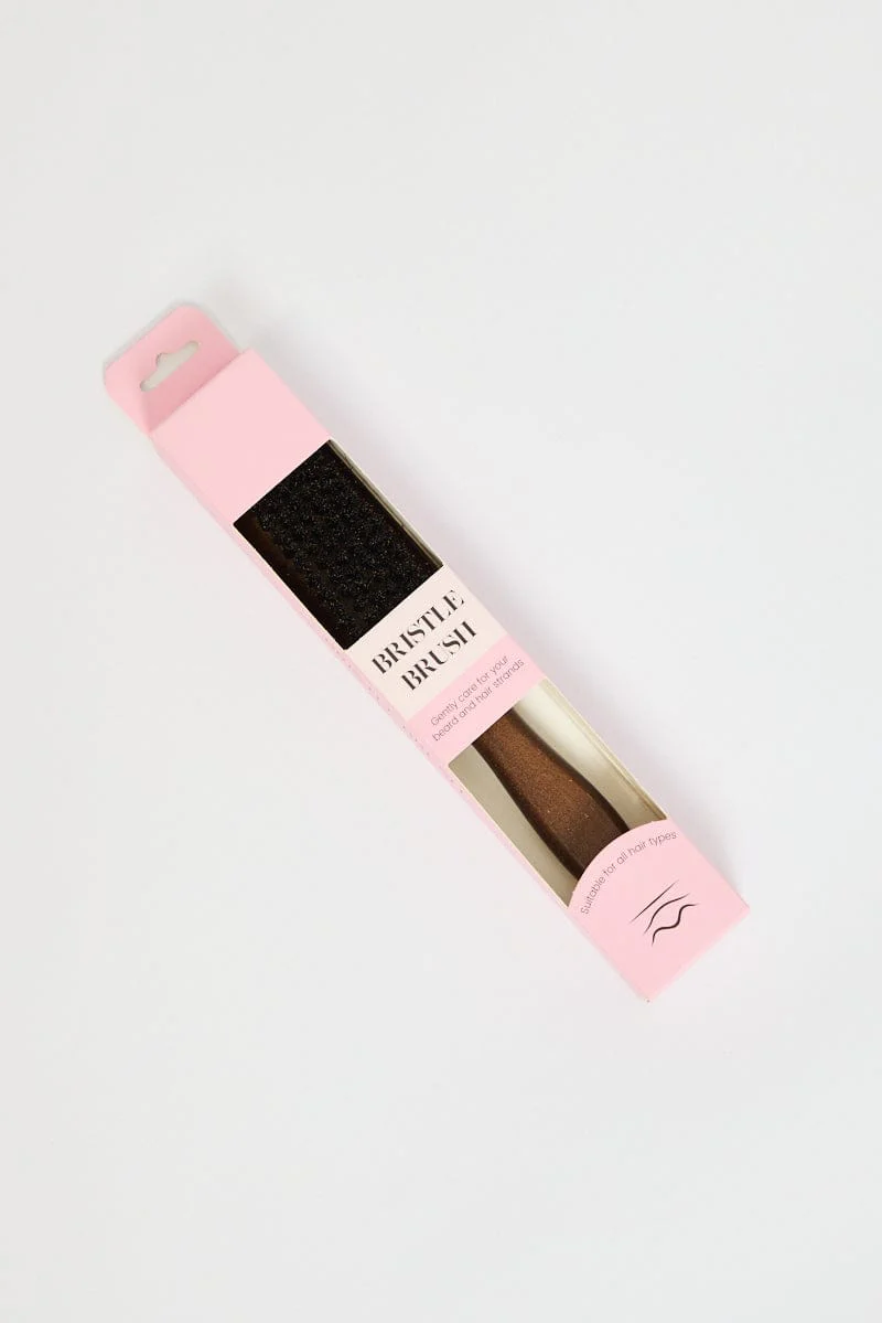 Brown Boar Bristle Hair And Beard Brush Comb - Image 2