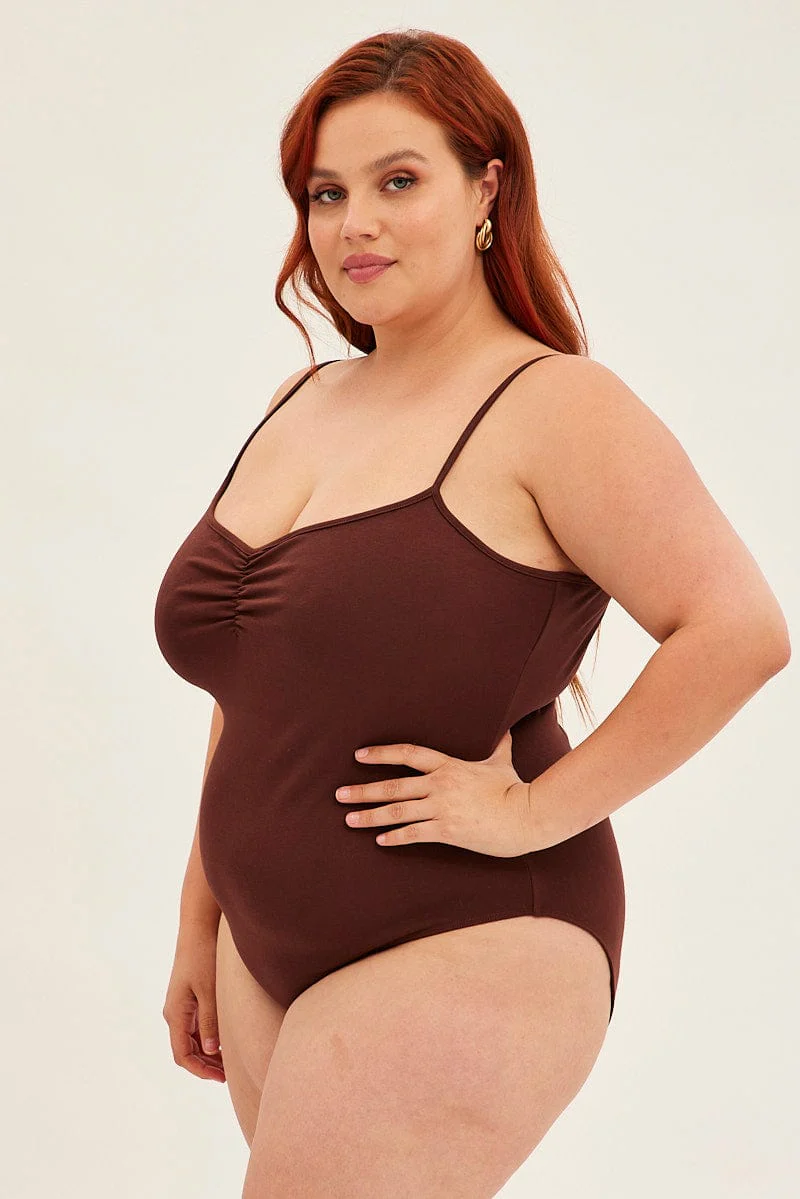 Brown Bodysuit Singlet - Image 2