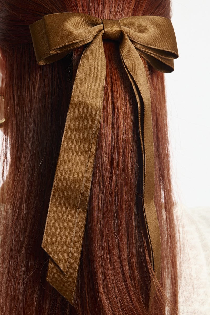 Brown Bow Hair Clip - Image 2