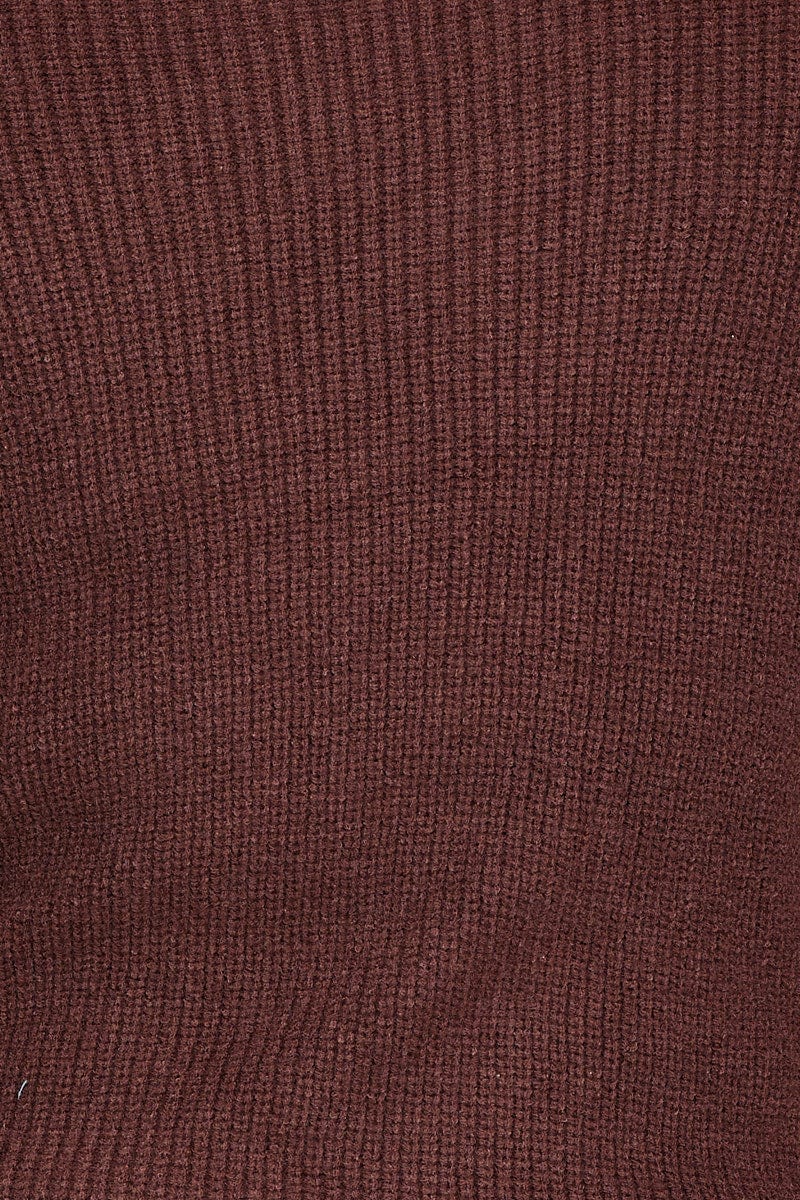 Brown Cardigan Long Sleeve Wrap Front Tie - Image 6