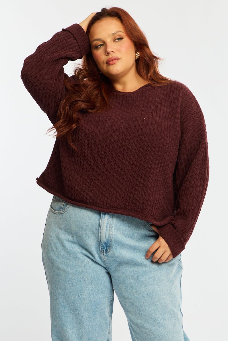 Brown Chenille Knit Jumper Long Sleeve - Image 4