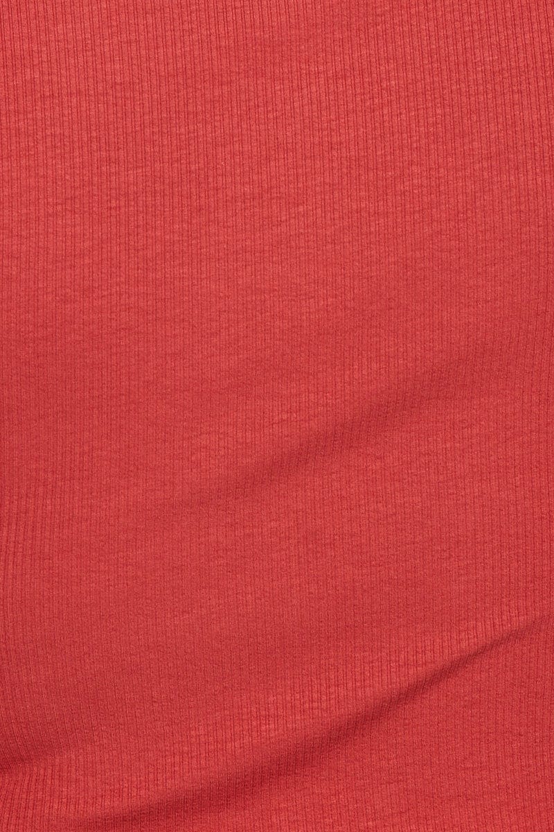Brown Cotton T-shirt Crew Neck Short Sleeve Rib - Image 6