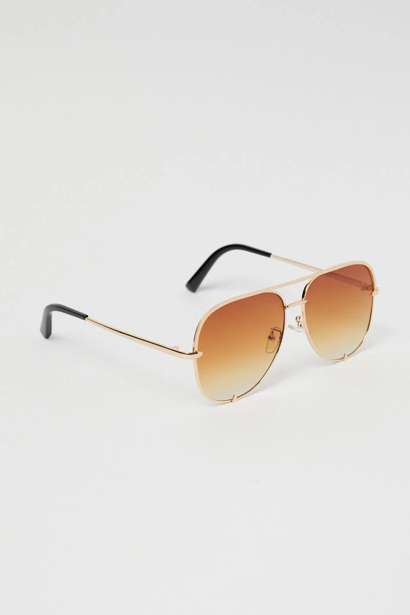 Brown Fashion Sunglasses - Image 2