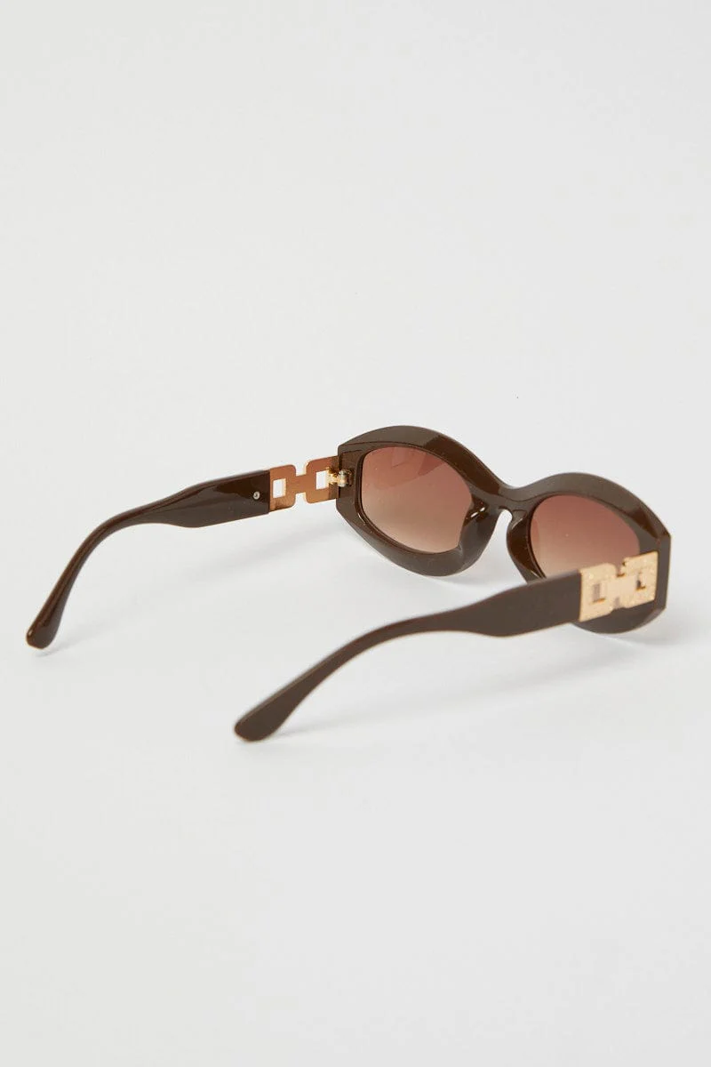 Brown Fashion Sunglasses - Image 2