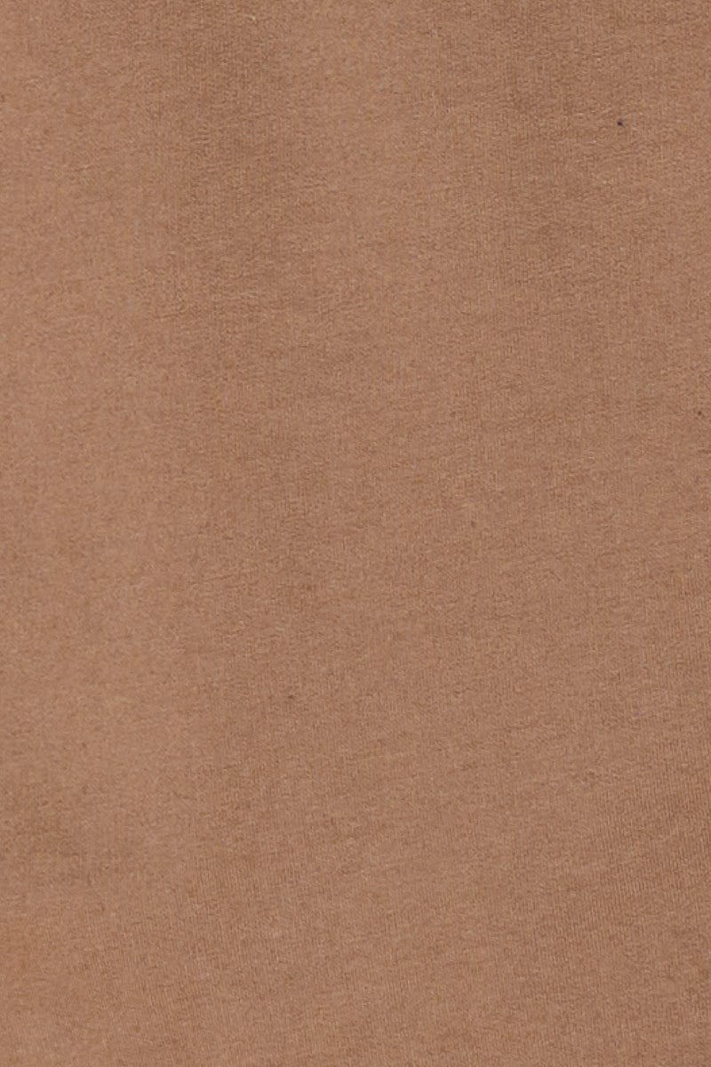 Brown Fleece Hoodie Splice Long Sleeve - Image 6