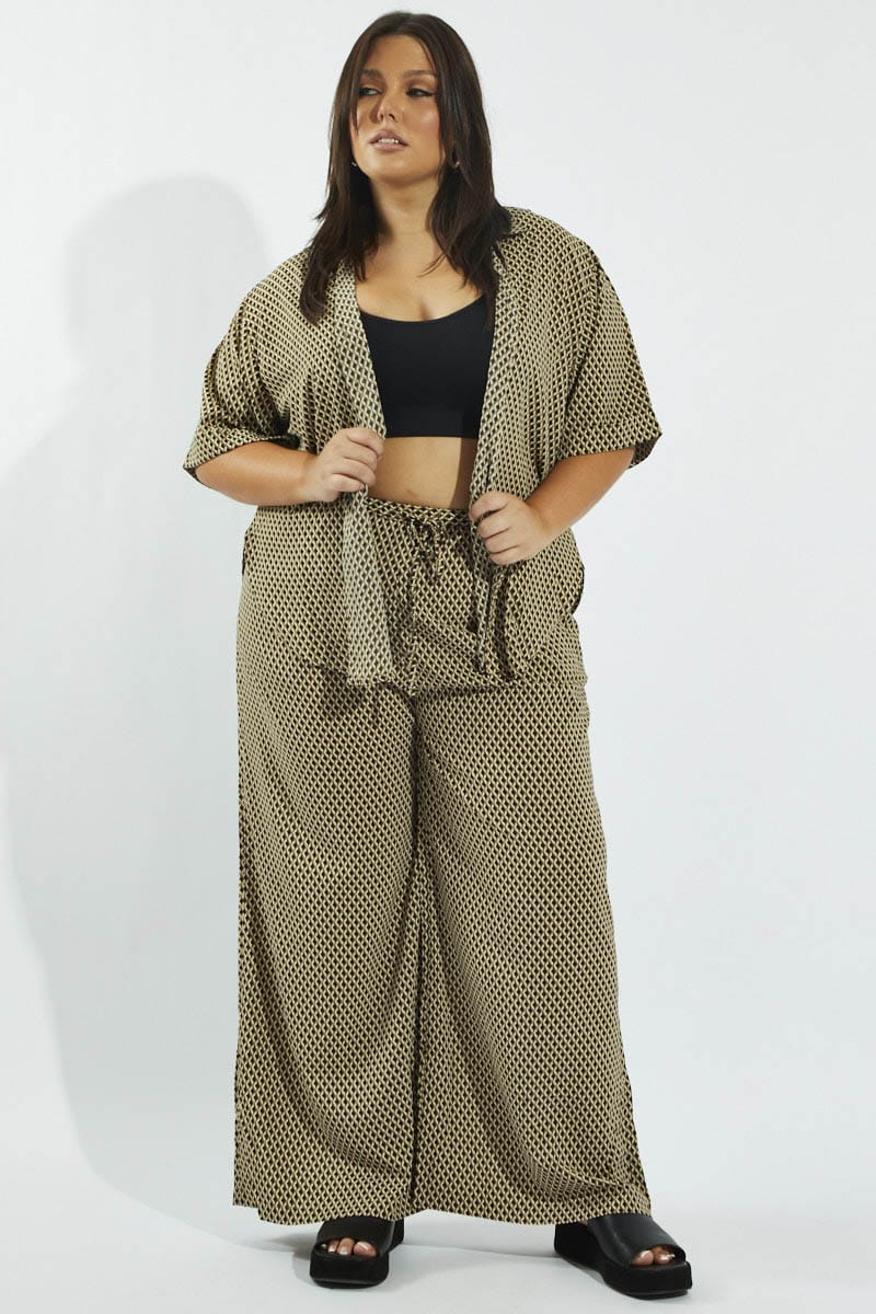 Brown Geo Relaxed Shirt Short Sleeve - Image 2