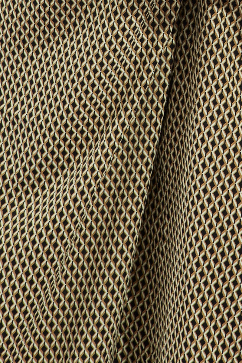 Brown Geo Wide Leg Pants High Rise - Image 6