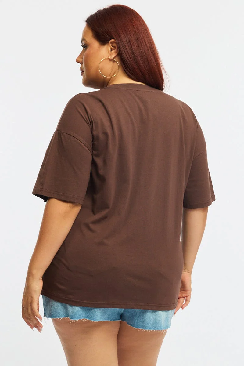 Brown Graphic Tee Short Sleeve - Image 4