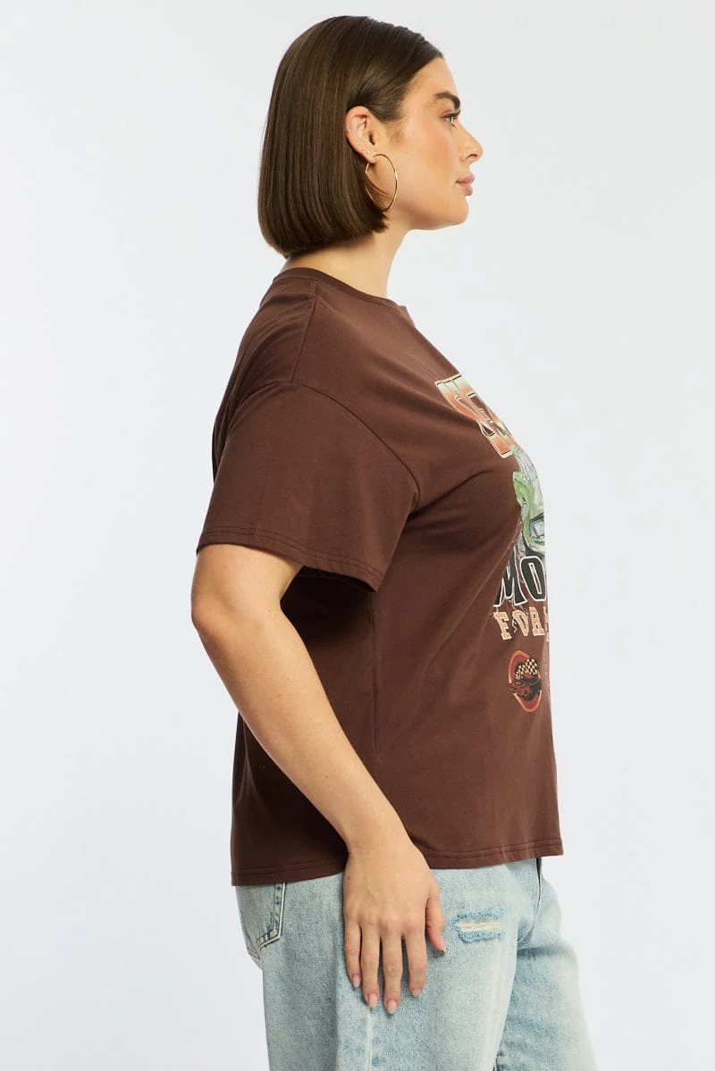 Brown Graphic Tee Short Sleeve - Image 4