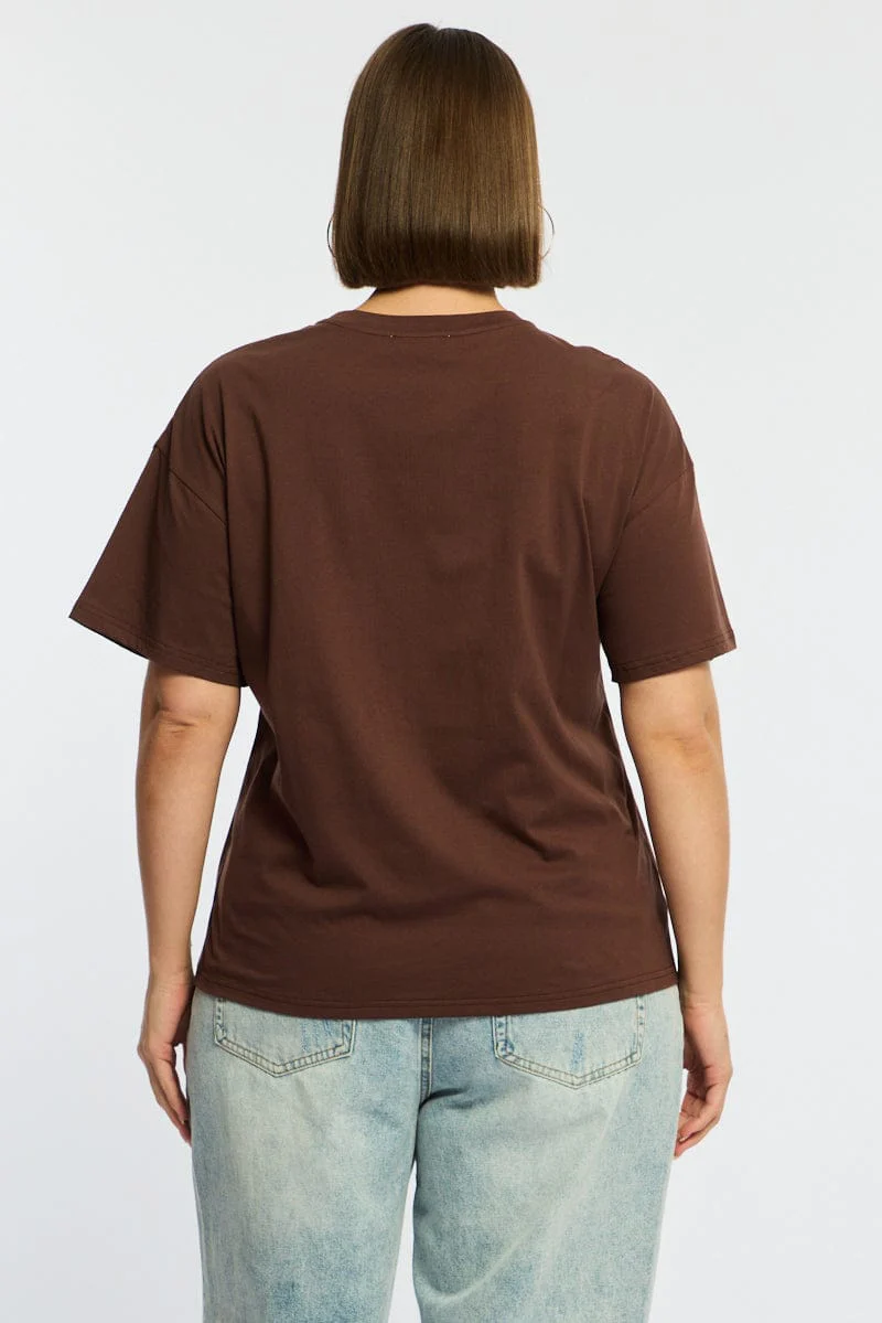 Brown Graphic Tee Short Sleeve - Image 5