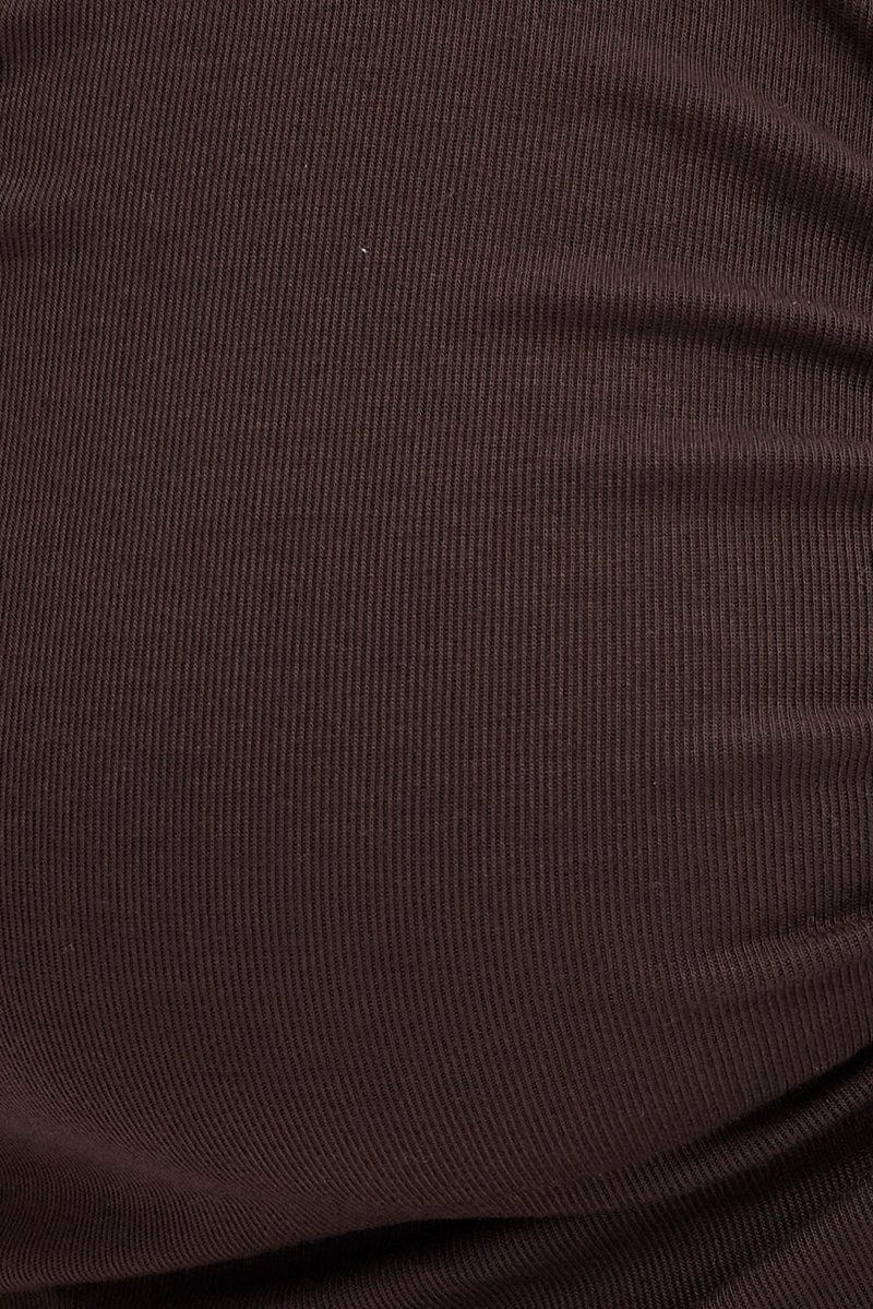 Brown Halter Top Butterfly Gather Front Jersey - Image 6