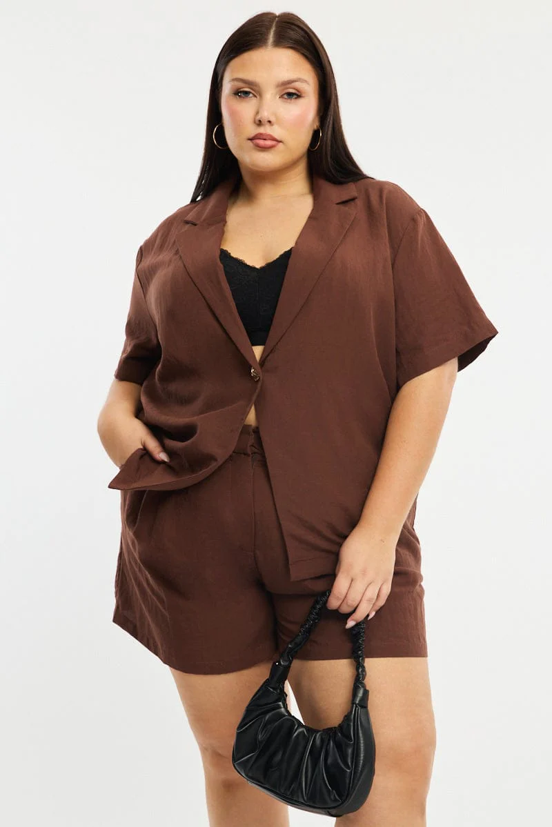 Brown Jacket Short Sleeve - Image 2