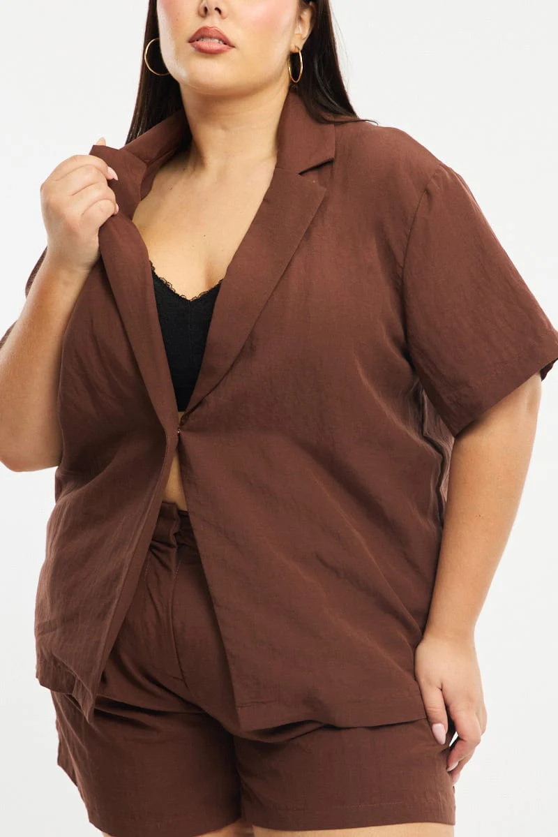 Brown Jacket Short Sleeve - Image 6