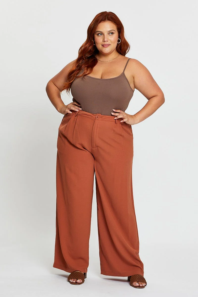 Brown Jersey Bodysuit Round Neck - Image 3