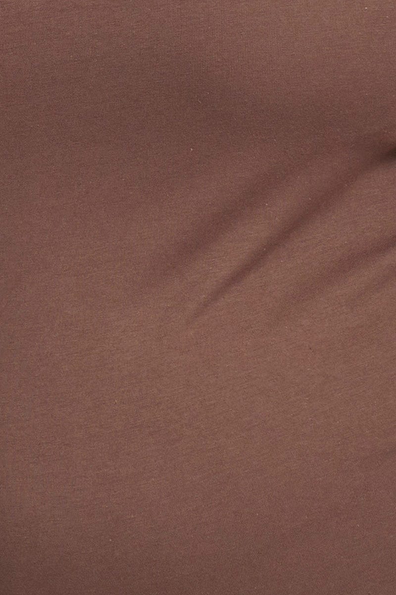 Brown Jersey Bodysuit Round Neck - Image 6