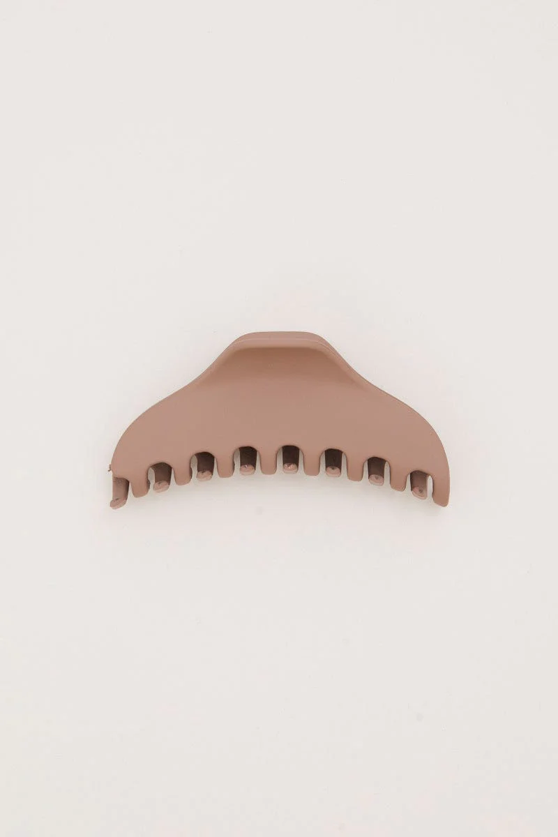 Brown Large Plain Claw Clip