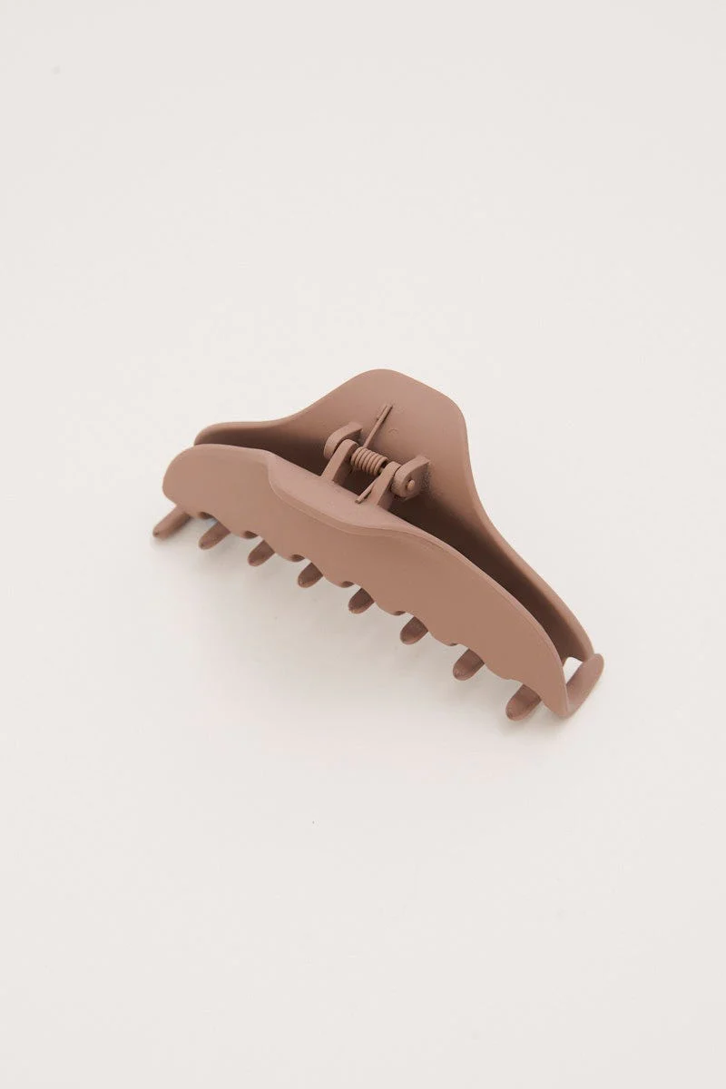 Brown Large Plain Claw Clip - Image 2