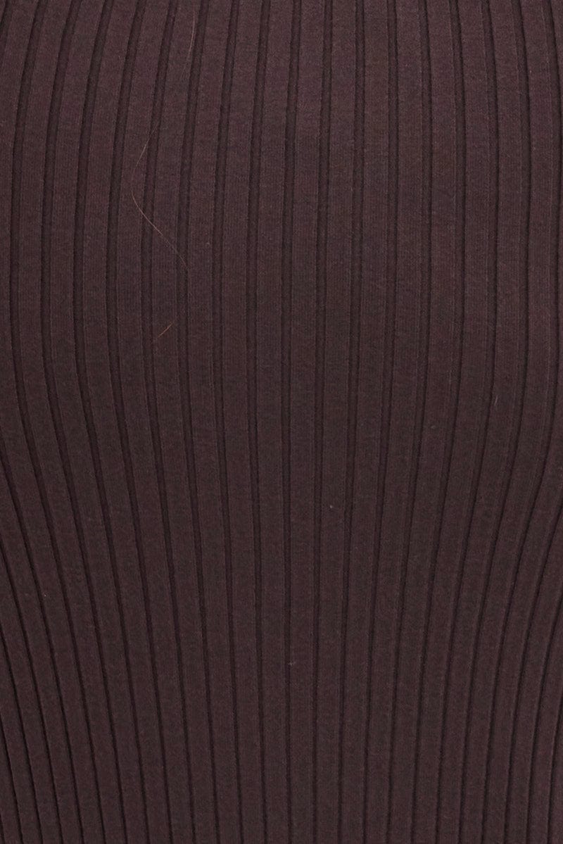 Brown Midi Bodycon Skirt Knit - Image 6