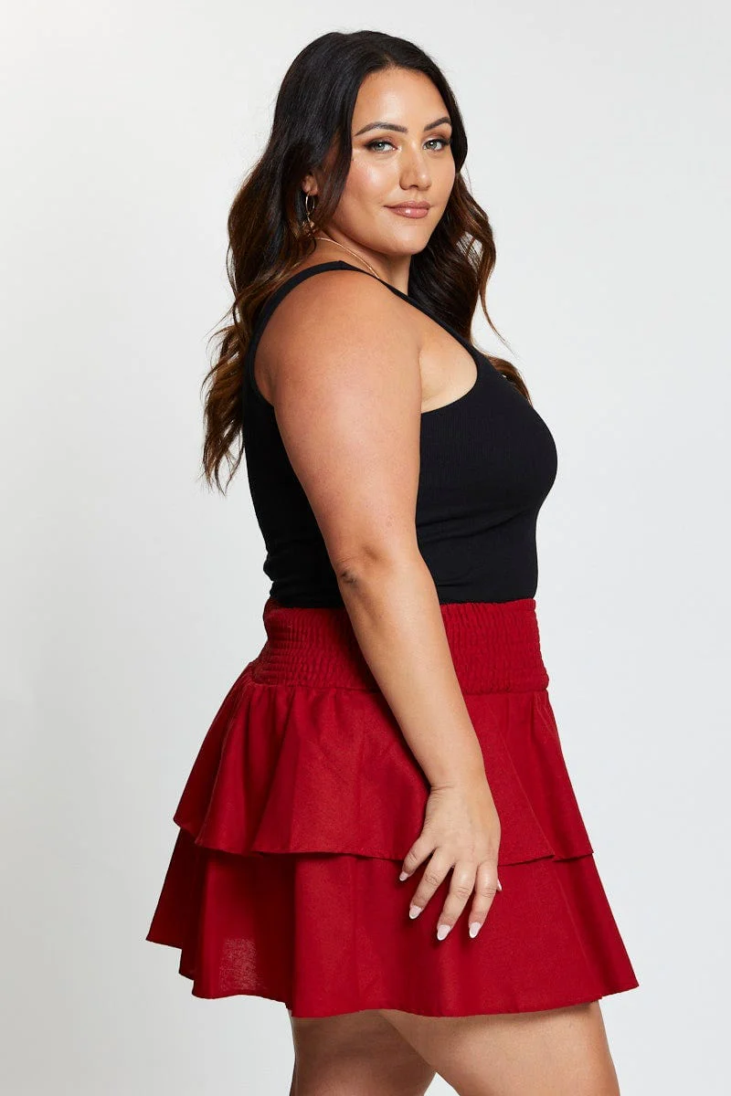 Brown Mini Skater Skirt Tie - Image 4