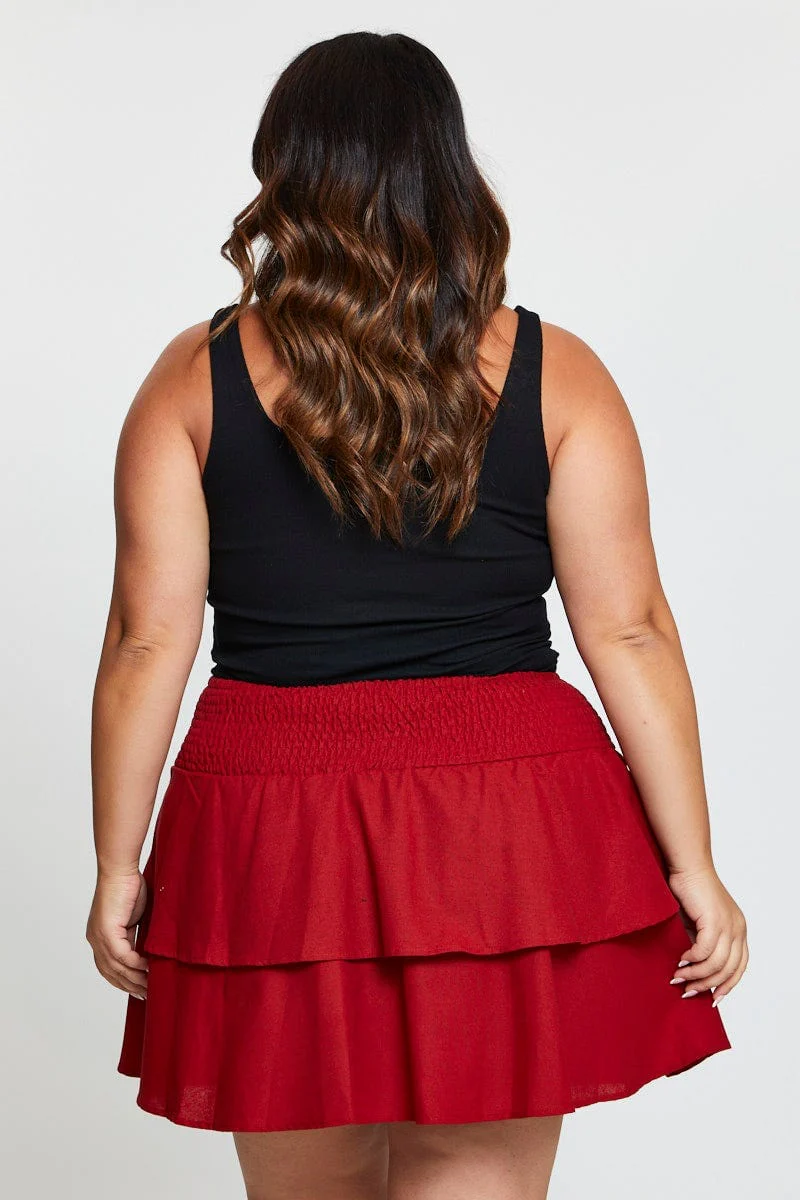 Brown Mini Skater Skirt Tie - Image 5