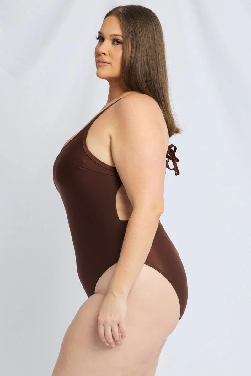 Brown One Piece Swimsuit - Image 4