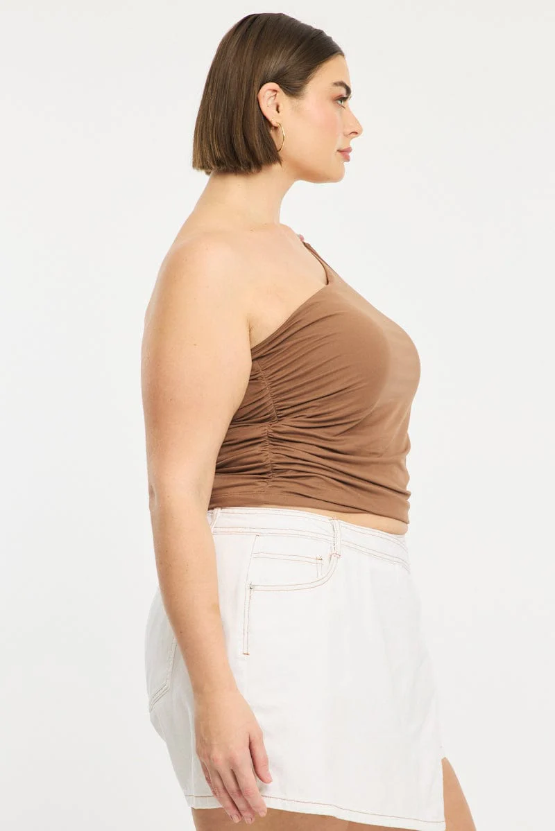 Brown One Shoulder Top - Image 4