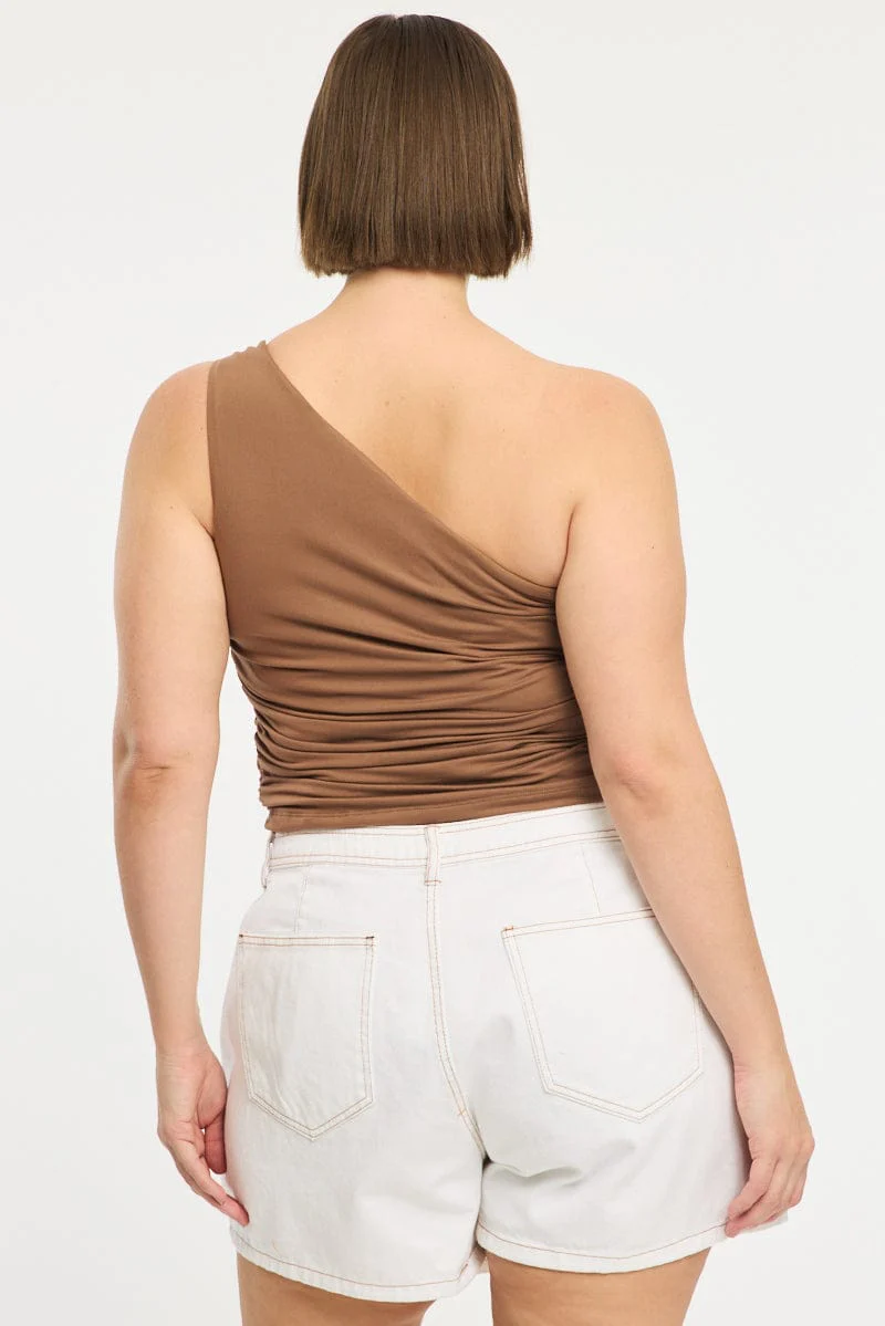 Brown One Shoulder Top - Image 5