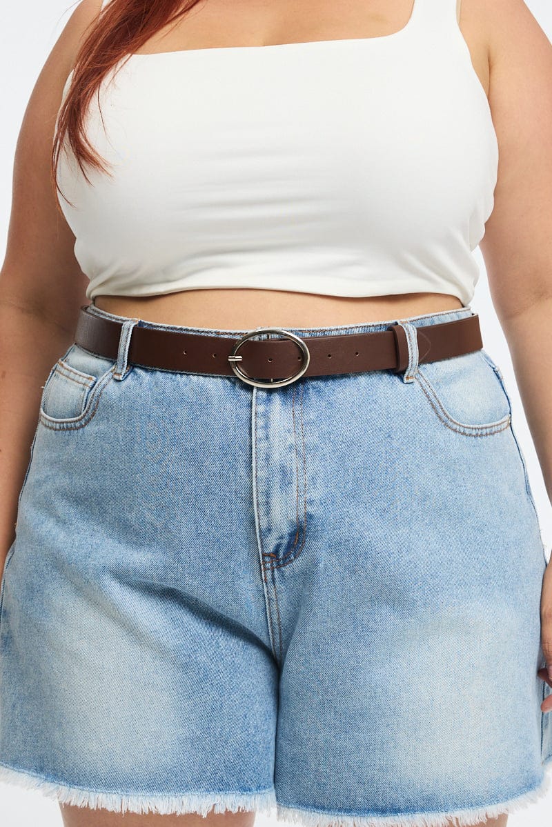 Brown Oval Buckle Belt - Image 2
