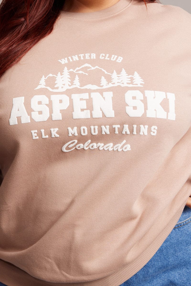 Brown Oversized Sweater Long Sleeve Crew Neck - Image 6