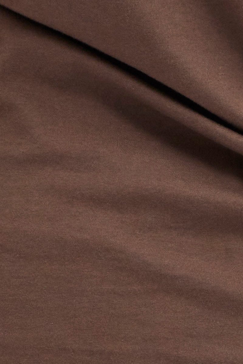 Brown Oversized T-shirt Short Sleeve Crew Neck - Image 6