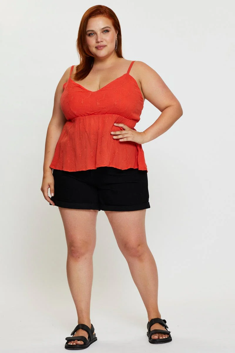 Brown Peplum Top Sleeveless Embroide - Image 2