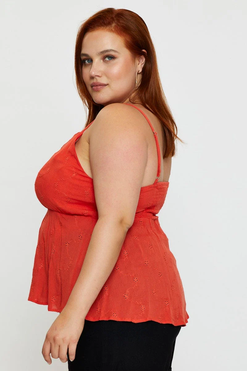 Brown Peplum Top Sleeveless Embroide - Image 4
