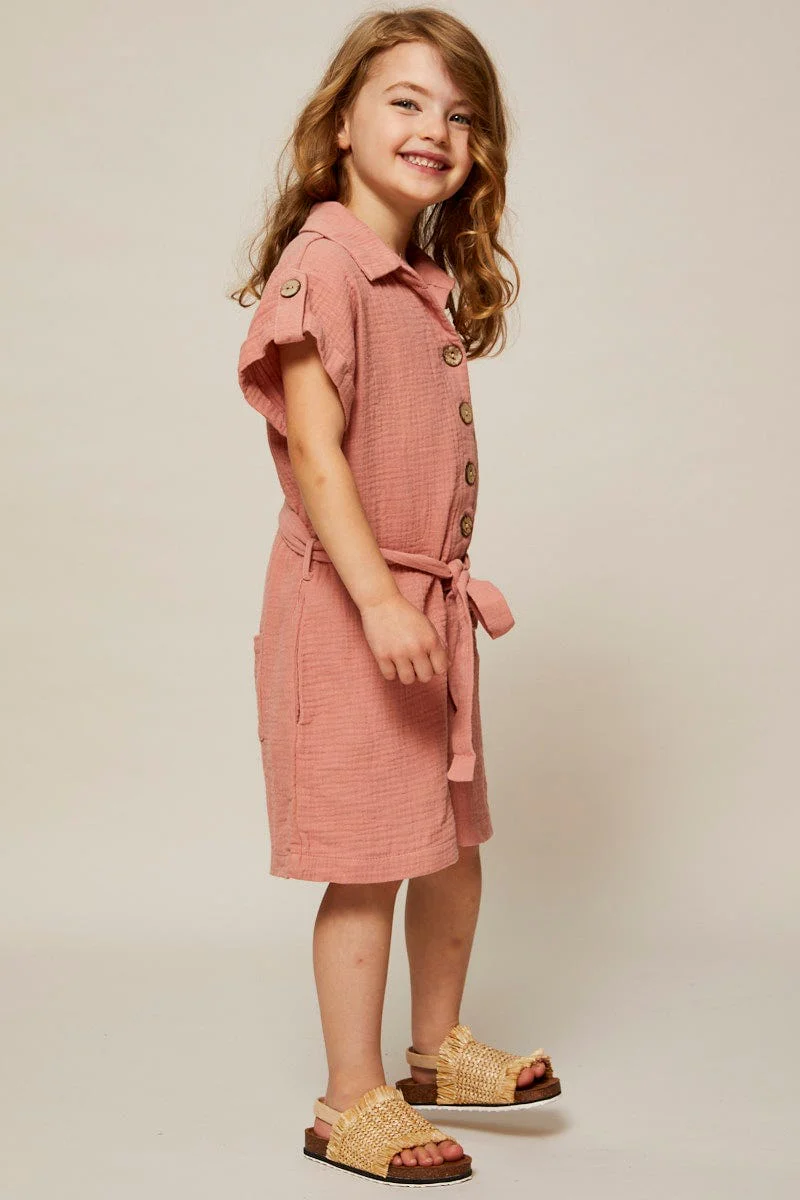 Brown Playsuit Kids Short Sleeve - Image 3
