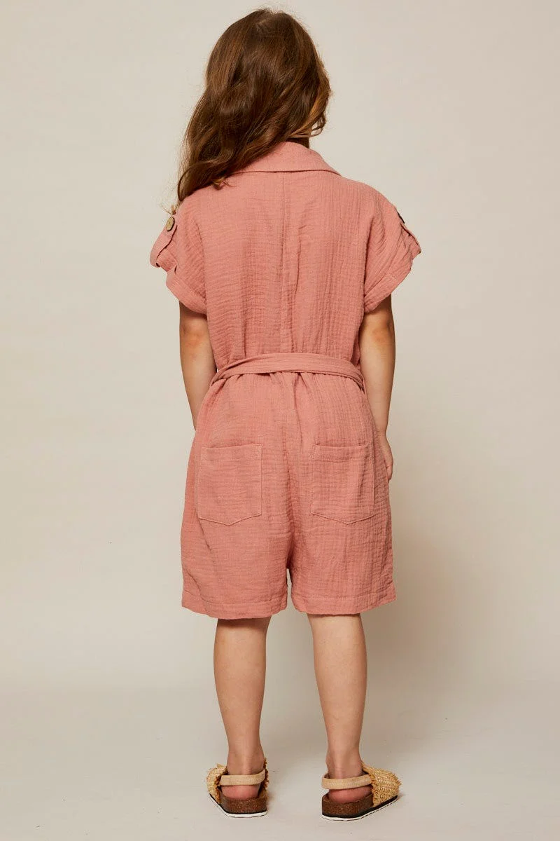 Brown Playsuit Kids Short Sleeve - Image 4